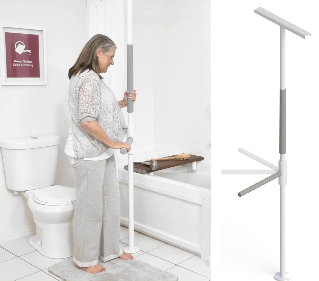 SuperPole™ with SuperBar™ Transfer Pole - No Drill Grab Bar