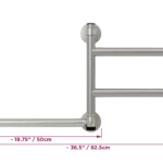 Front view of a DependaBar with dimensions