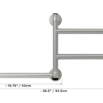 Front view of a DependaBar with dimensions