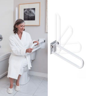 thumbnail image 2 of Stander Curve Grab Bar With Handrail, 14-Inch Bathroom Safety Handle 2 of 10