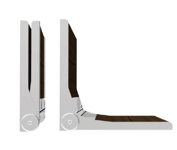 Illustration showing the open and closed positions of the SerenaSeat