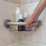 hand grabbing the plus corner shelf