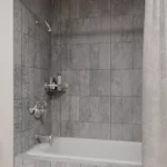 plus corner shelf in the bathroom