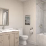 toilet paper holder in the bathroom