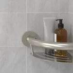 plus corner shelf in brushed stainless