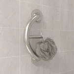 plus towel hook in brushed stainless