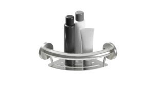 PLUS Series Corner Shelf in Brushed Stainless Steel Finish