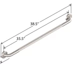 Overall Dimensions for the 36-inch Easy Mount grab bar.