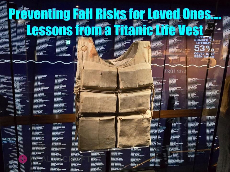 Image of a lifevest from the titanic, with all the names of the passengers in the back